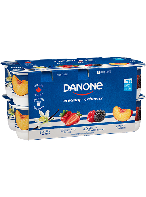 Vanilla, Peach, Strawberry, and Fieldberry Yogurt | Danone